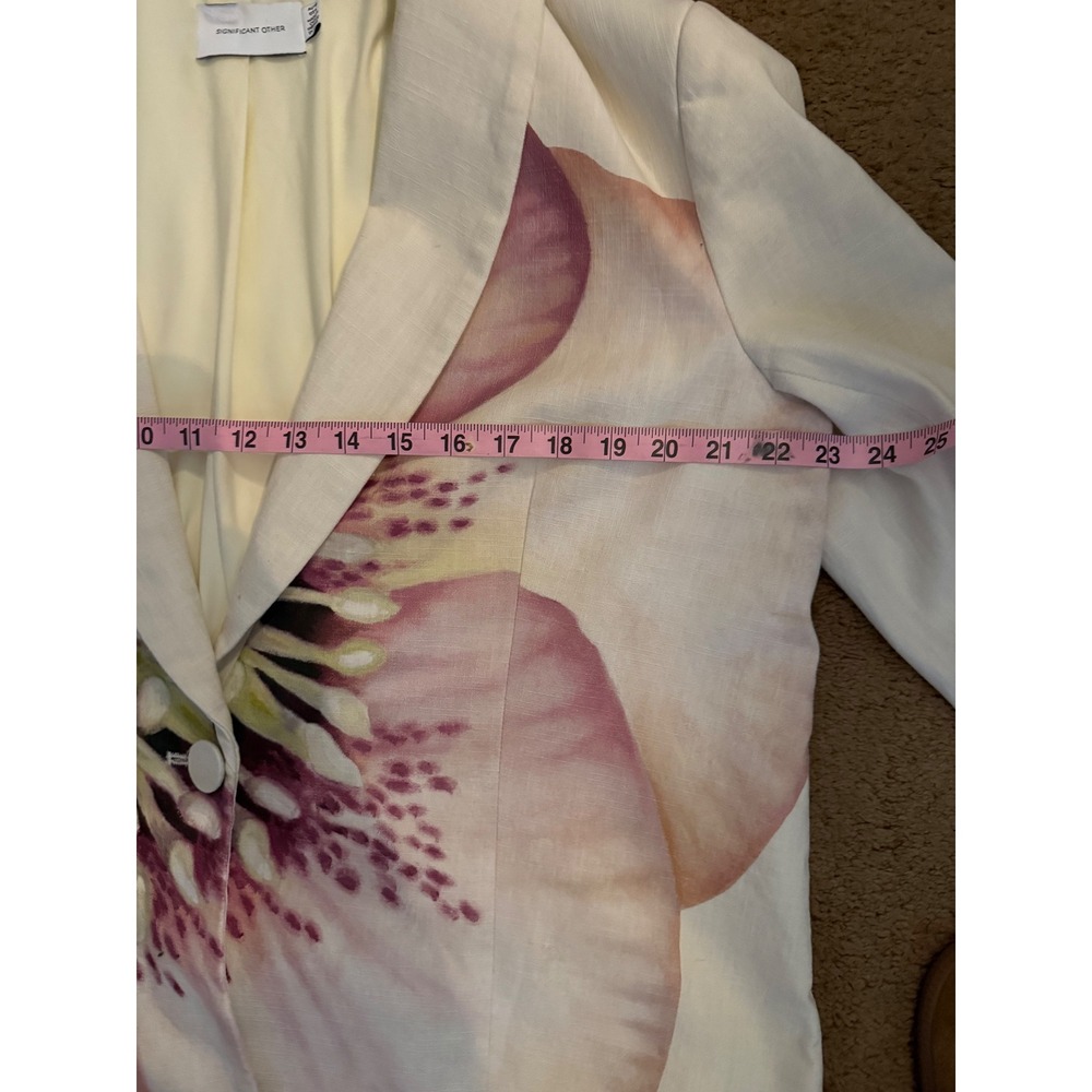 Significant Other Rowan Oversized Floral Blazer, Cream & Pink, Sz US6 - Picture 4 of 10